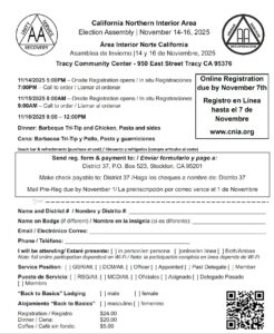 Registration Flyer first page for 2025 Election Assembly